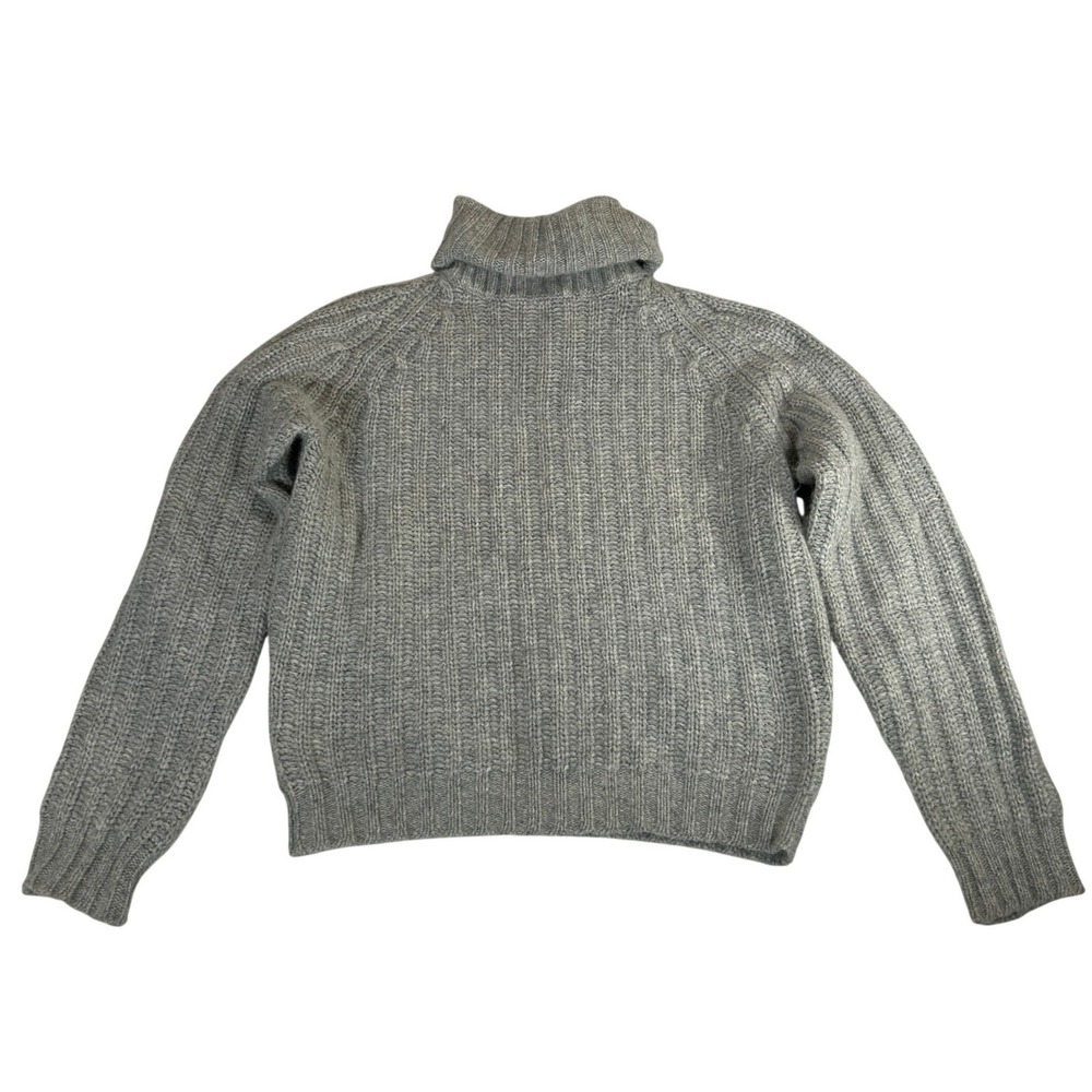 VTG Limited America Gray Lambswool Angora Blend Ribbed Turtleneck Sweater Small